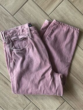 Levi's Dusty Pink Barrel Leg Denim Jeans with Leather Logo Patch